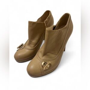 Dior Tan Heeled Ankle Boots